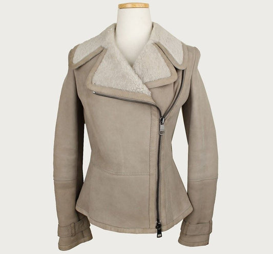 BURBERRY Hellgrüner Lammleder-Mustang-Jacke 38 44 26810130