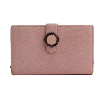 BULGARI ライトピンクのシルバー ロゴ 二つ折り財布 26811691