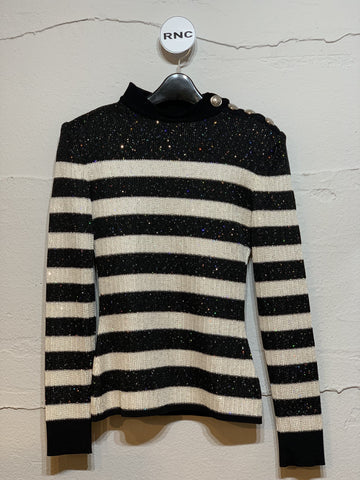 BALMAIN Gestreiftes Strickoberteil 5458937402 18394133