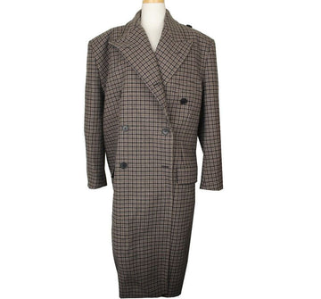 Balenciaga Multi-Check Asymmetrical Oversized Wool Long Coat 38 26810673