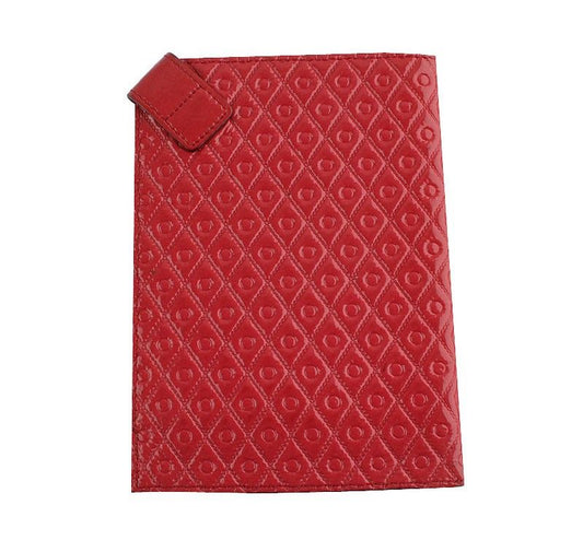 Tods Red Patent Quilted Passport Case 26812083