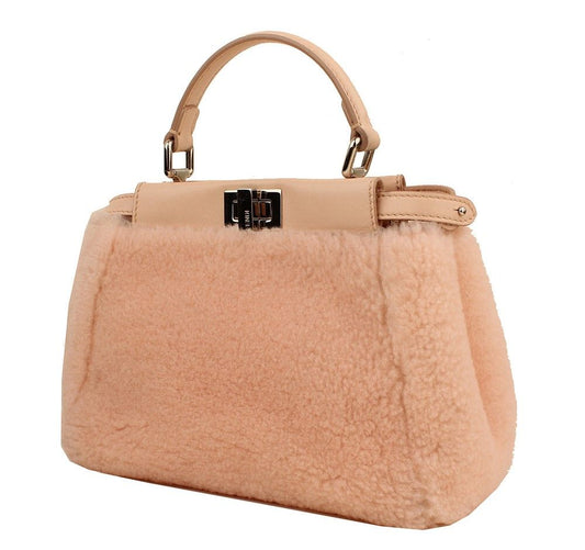 FENDI ピカブ ベビーピンク ウール 銀色 ミニ クロスバッグ 26810965