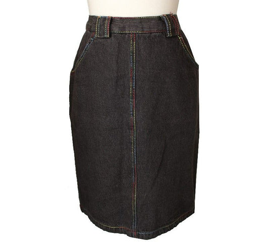 Missoni Gray Multi-Stitch Denim Skirt 40 26809141