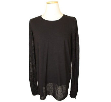 Theory Black Long Sleeve Sheer Top SP 66 26807215