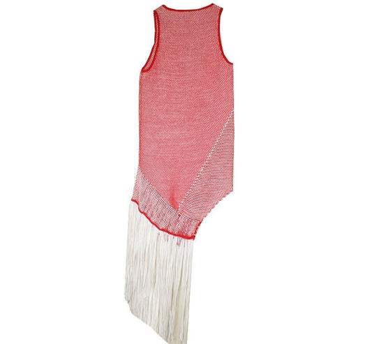 STELLA MCCARTNEY レッドノースリーブフリンジワンピース 33~44 26809764