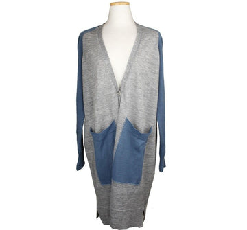 Maison Margiela XS MM6 Mélange Gray & Blue Knit Cardigan 30747598
