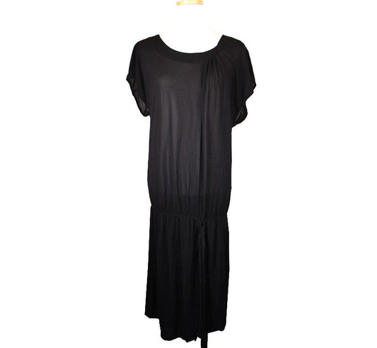 MAXMARA s マックスアンドコ ブラック バンディング ロングドレス S 26809227