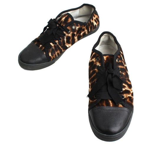 Lanvin Shearling Leopard Sneakers 40 26807342