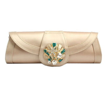 BLUMARINE Beige Jewel Seiden-Clutch 26811182