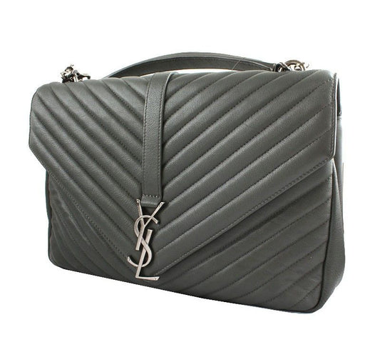 SAINT LAURENT グレー クラシック カレッジ モノグラム チェーンバッグ 26811147