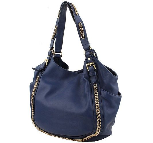 MICHAEL KORS ブルー ゴールドチェーン装飾ショルダーバッグ 26811132