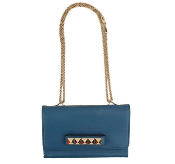 Valentino Bababoom Blue Silver Chain Flap Crossbody Bag 26811528