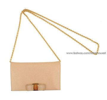 Salvatore Ferragamo Beige Gold-tone Vara Saffiano Crossbody Bag 26811419