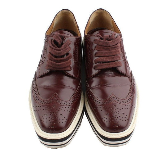 Prada Wine Lace-Up Oxford Loafer 36.5 26811095