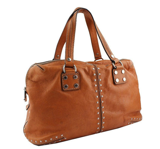 MICHAEL KORS Vintage Kamel Silberne Studs Tasche 26811390