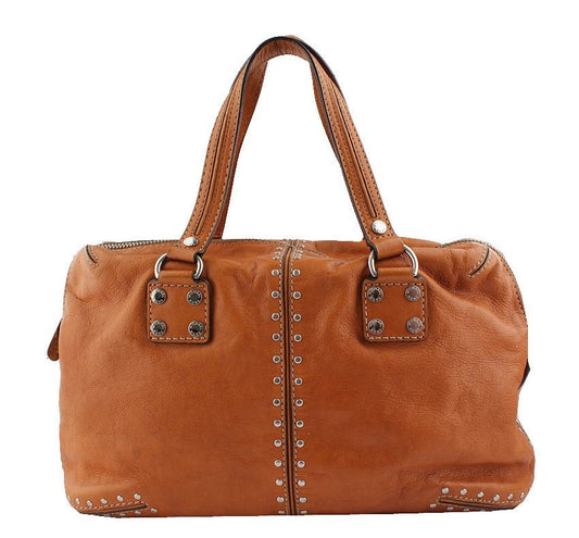 MICHAEL KORS Vintage Kamel Silberne Studs Tasche 26811390