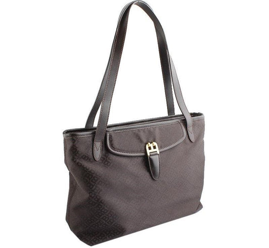 BALLY ダークブラウンロゴファブリックゴールドショルダー 26811223