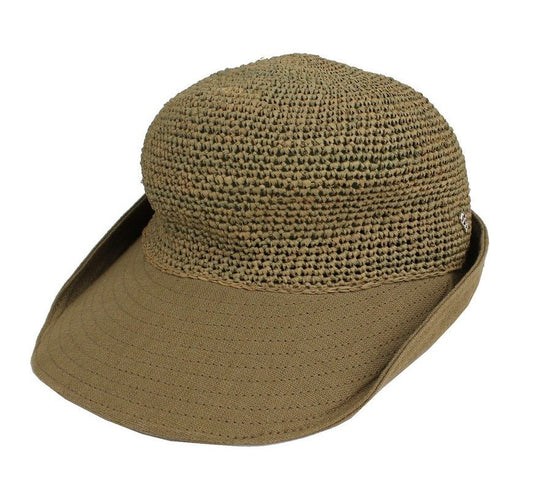 Helen Kaminski Khaki Raffia & Linen Wide Brim Hat 57 26811978