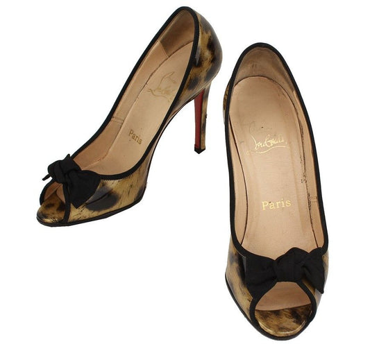 CHRISTIAN LOUBOUTIN Leopard Ribbons Offene Pumps 36 12 26811018