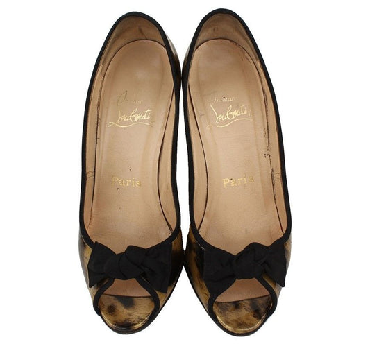 CHRISTIAN LOUBOUTIN Leopard Ribbons Offene Pumps 36 12 26811018
