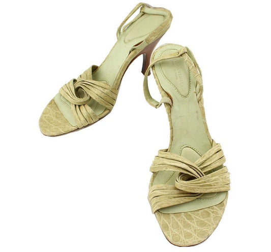 BOTTEGA VENETA Lindgrünes Muster Twist-Strip Slingback 36 26810855