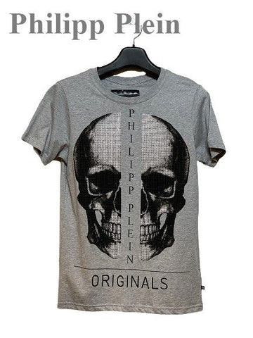 Philipp Plein Gray Skull Short Sleeve Men's 5582552552 23981855