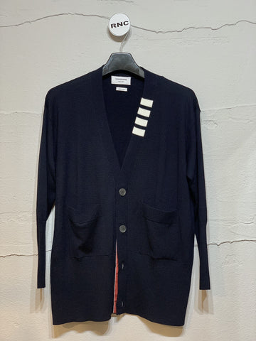 Thom Browne Navy Diagonal Oversized Cardigan for Men Stamp: 5503356503 18937868