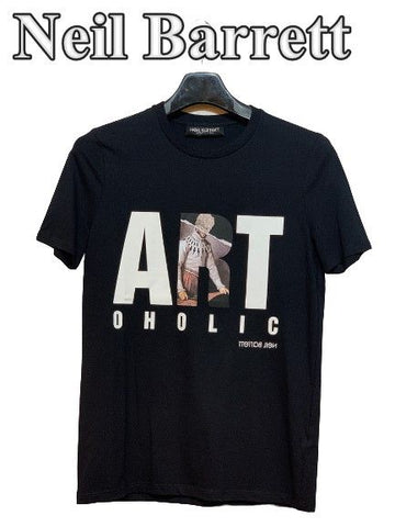 NEIL BARRETT ブラック ART T シャツ メンズ 5590472231 24050720