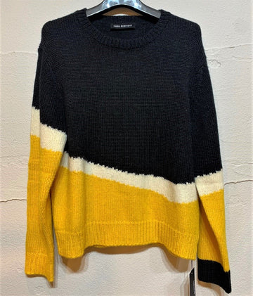 NEIL BARRETT Schwarze und gelbe zweifarbige Strickware Herren 5351491418 16766441