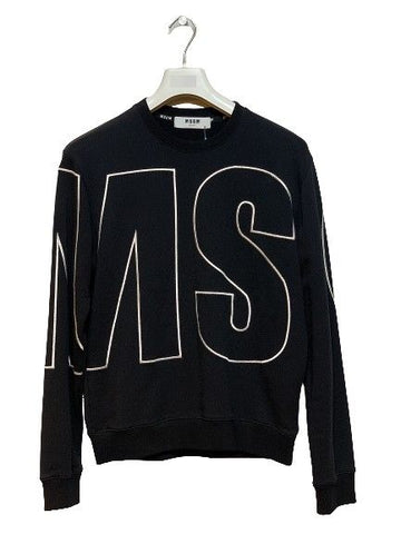 MSGM ブラックビッグロゴトレーナー メンズ 5639434722 24482476