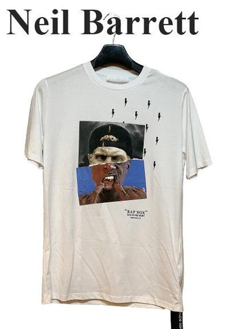 NEIL BARRETT ホワイト RAF コラージュ Tシャツ レディース 5589236157 24041721