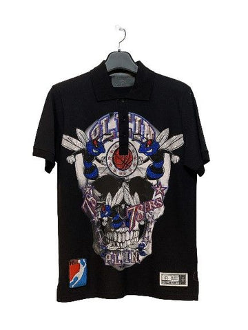 PHILIPP PLEIN ブラックスカル半袖カラー レディース 5582615884 23981859