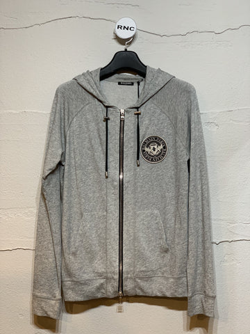 BALMAIN グレー フーディ ジップアップ レディース 5456650427 18382248