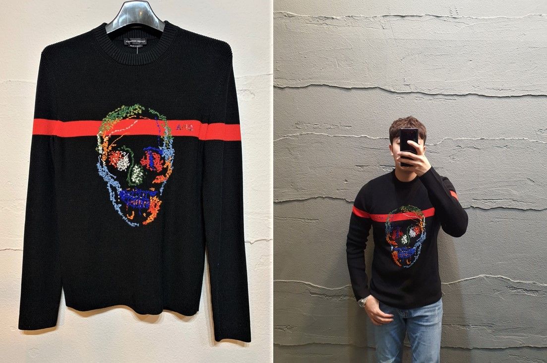 Alexander McQueen Black Skull Knit Sweatshirt Men 5367640607