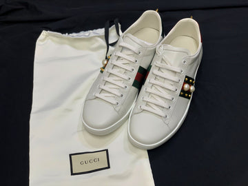 Gucci White Pearl Sneakers stamp: 5468491282 18482653