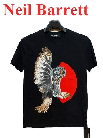 NEIL BARRETT ブラック レッドオウル Tシャツ メンズ 5592366675 24065507