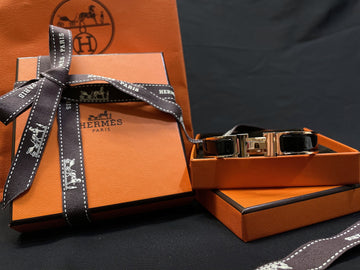 HERMES Schwarzes Click-Magnifying Armband in Roségold 6099712882 27625798