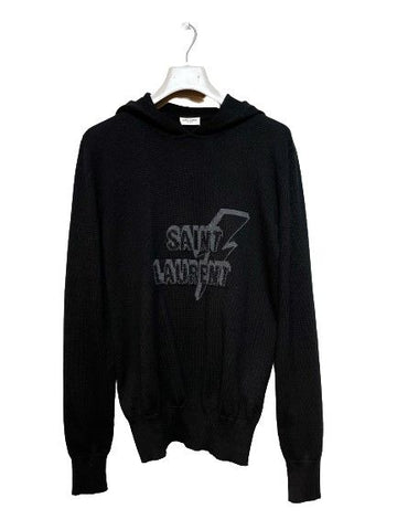 SAINT LAURENT ブラックフードニット 5774786630 25599707