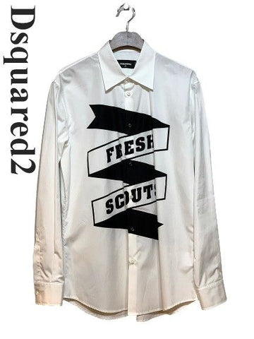 DSQUARED2 ホワイトプリントシャツ 5622135854 24333318