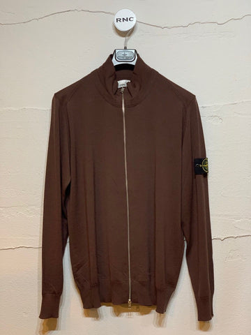 Stone Island Brown Knit Zip-Up 5415088029 17957785