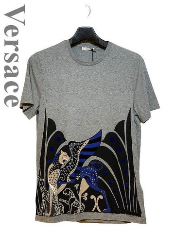 VERSACE Graue Rundhals Kurzarmoberteil Damen 5624580156 24343017