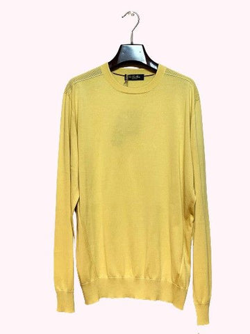 LORO PIANA Gelbes Rundhals-Strickoberteil Damen 5675199281 24746591