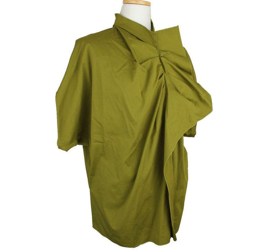 Lanvin Collection Olive Green Frill Zip-Up Top 26807212