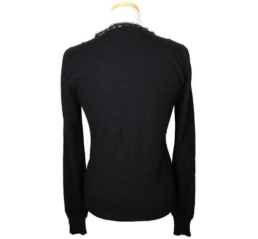 Dolce & Gabbana Black Lace Cashmere Knit Top 55 26807139