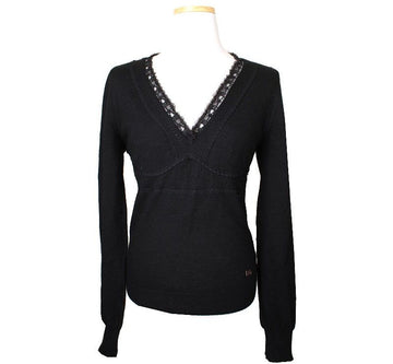 Dolce & Gabbana Black Lace Cashmere Knit Top 55 26807139