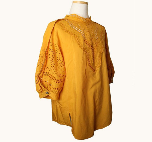 MINE Mustard Outsole Punch Lace Asymmetric Top 55 26809188