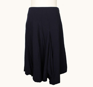 ISSEY MIYAKE FETE Ink Shirring Asymmetrical Wool Skirt 2 26809087