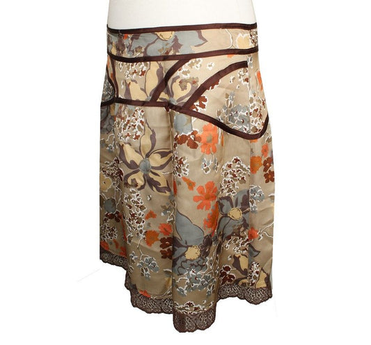 MaxMara Max&Co. Beige Multi Floral Skirt 40 26809359