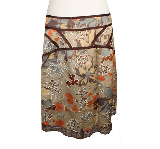 MaxMara Max&Co. Beige Multi Floral Skirt 40 26809359