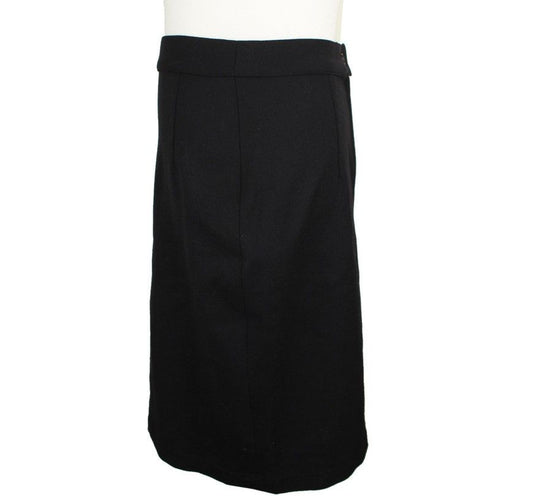 MaxMara Black Wool Blend Skirt 42 26809342